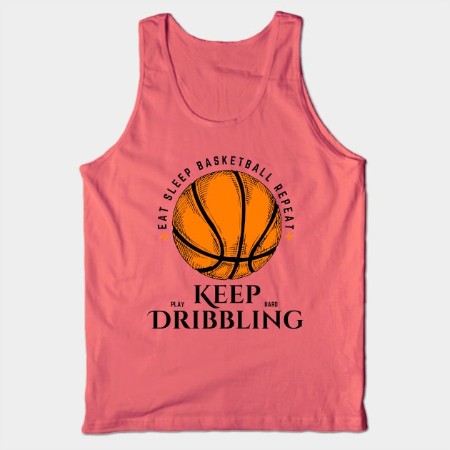 Keep Dribbling - Vintage Basketball Player Team Jersey Tank Top by Millusti